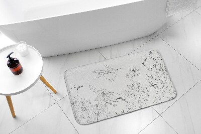 Non slip bath mat Lines Birds