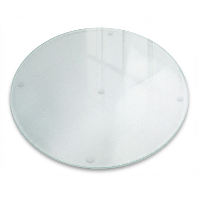 Round glass chopping board translucent