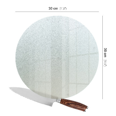 Round translucent glass chopping board