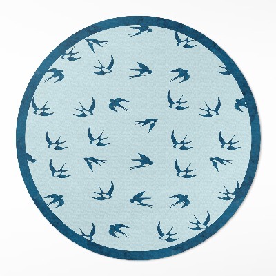 Vinyl floor rug Small petals on blue background