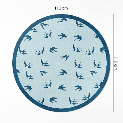 Vinyl floor rug Small petals on blue background