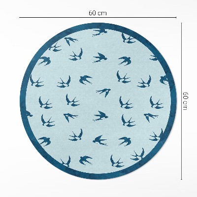 Vinyl floor rug Small petals on blue background