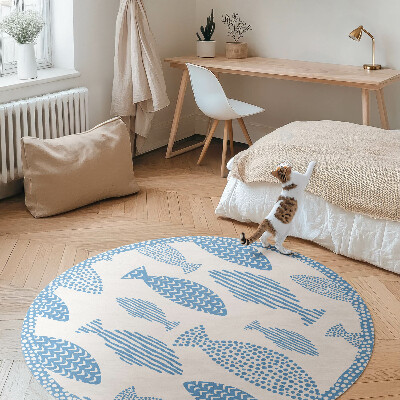 Pvc rug Patterned fish on light background