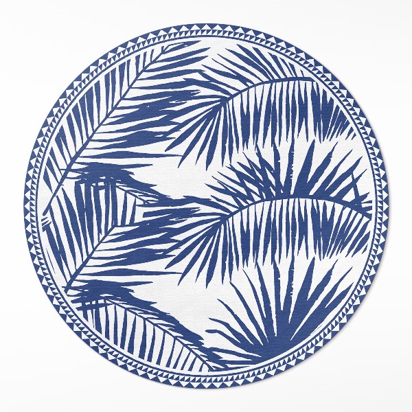 Vinyl floor rug Tropical leaves monochrome illustration