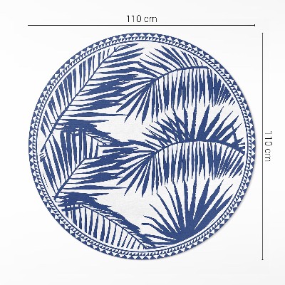 Vinyl floor rug Tropical leaves monochrome illustration