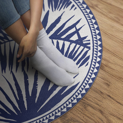 Vinyl floor rug Tropical leaves monochrome illustration