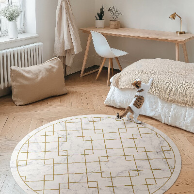 Pvc rug Rhombus squares on light marble