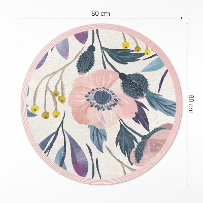 Pvc rug Pastel painted flowers