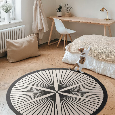 Vinyl floor rug Stylish bloom of dark lines