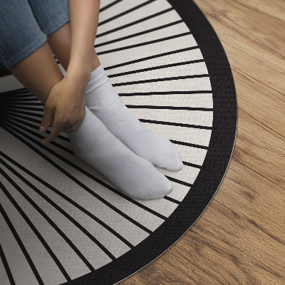 Vinyl floor rug Stylish bloom of dark lines
