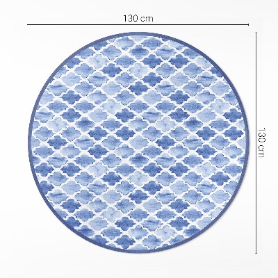 Vinyl floor rug Mediterranean mosaic watercolor tile