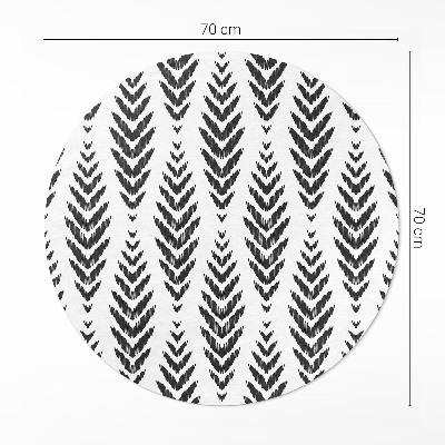 Vinyl floor rug Herringbone pattern plant motif boho