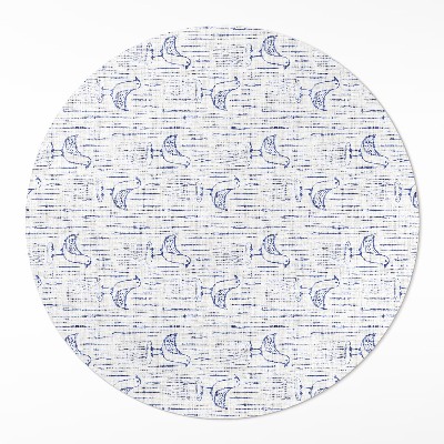 Pvc rug Drawing birds fine regular pattern boho