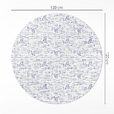 Pvc rug Drawing birds fine regular pattern boho