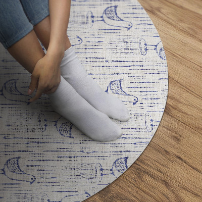 Pvc rug Drawing birds fine regular pattern boho