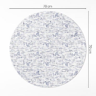 Pvc rug Drawing birds fine regular pattern boho