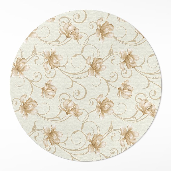 Vinyl floor rug Beautiful flowers plants in ornamental style