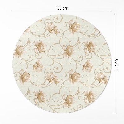 Vinyl floor rug Beautiful flowers plants in ornamental style