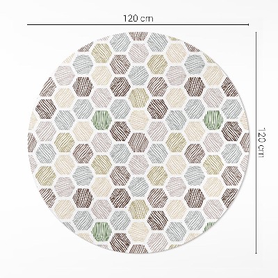 Pvc carpet Patterned hexagons pastel boho colours