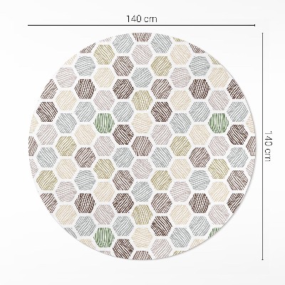 Pvc carpet Patterned hexagons pastel boho colours