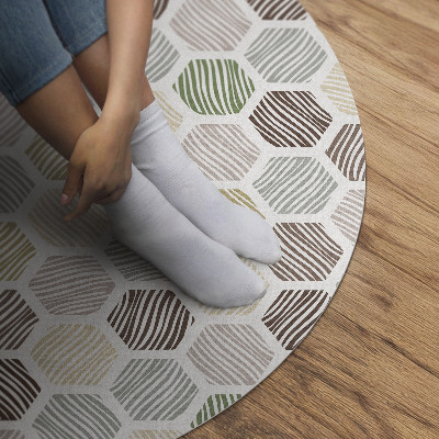 Pvc carpet Patterned hexagons pastel boho colours