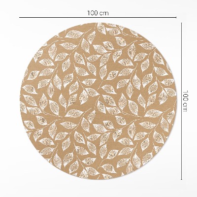 Vinyl rug Boho linear twigs with leaves