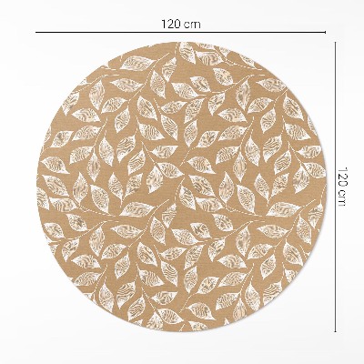Vinyl rug Boho linear twigs with leaves