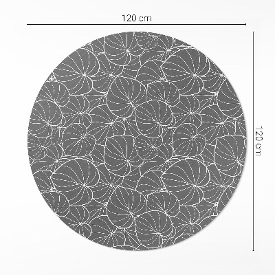 Vinyl rug Linear leaves design boho
