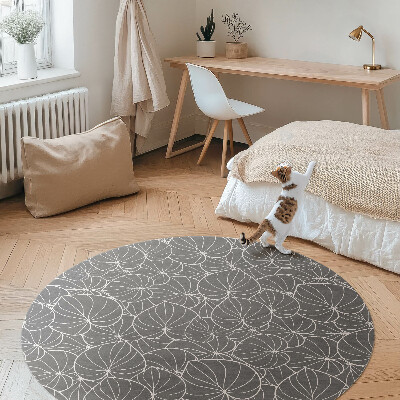 Vinyl rug Linear leaves design boho
