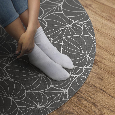 Vinyl rug Linear leaves design boho