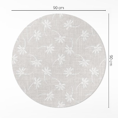 Vinyl floor rug Delicate boho daisies on fabric