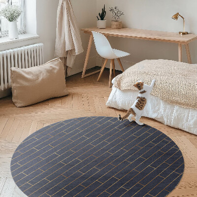 Vinyl floor rug Modern dark parquet regular lines