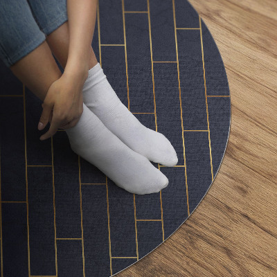 Vinyl floor rug Modern dark parquet regular lines