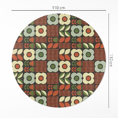 Vinyl rug Folkloric flower illustration