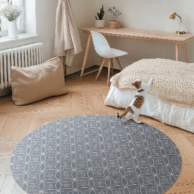 Pvc carpet Circular armor pattern of regular circles and flowers