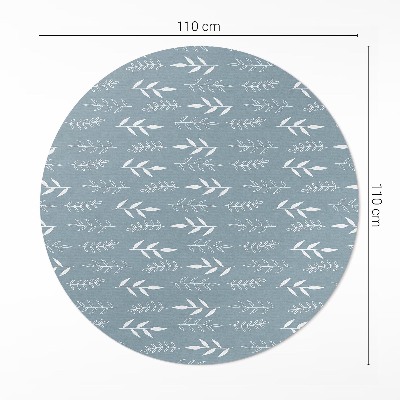 Vinyl floor rug Minimalist illustration of twigs and leaves