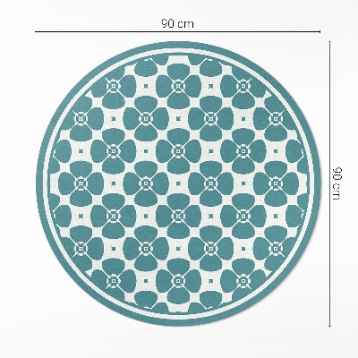 Pvc rug Floral tile pattern