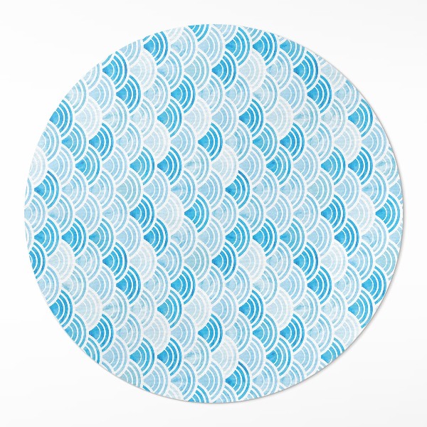 Vinyl floor rug Watercolor wave pattern in Asian style