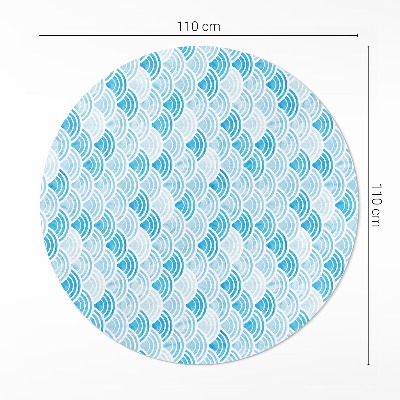 Vinyl floor rug Watercolor wave pattern in Asian style