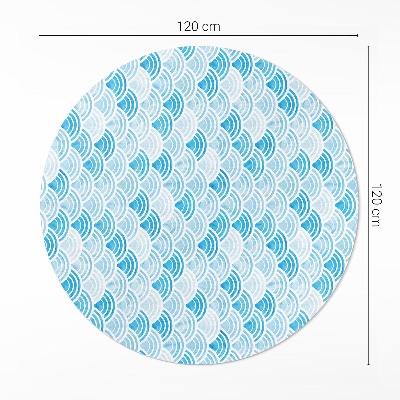 Vinyl floor rug Watercolor wave pattern in Asian style