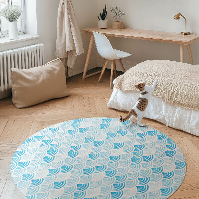 Vinyl floor rug Watercolor wave pattern in Asian style