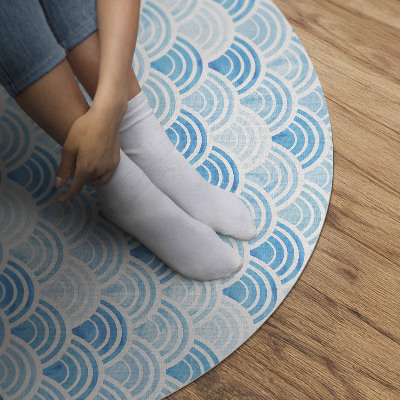 Vinyl floor rug Watercolor wave pattern in Asian style
