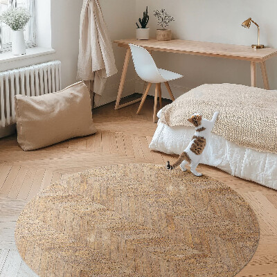 Vinyl rug Vintage wooden parquet floor herringbone