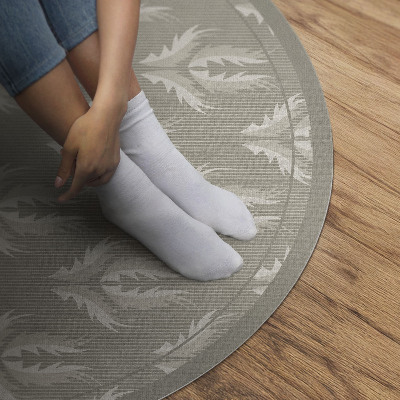 Vinyl floor rug Plant ornaments regular pattern