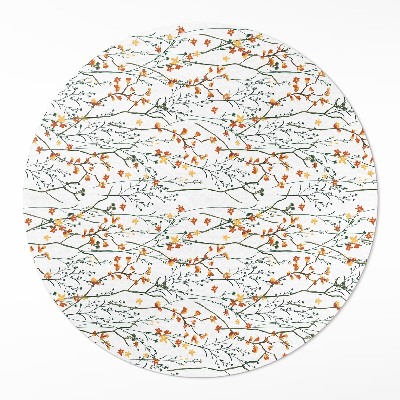 Pvc carpet Flowers and twigs in boho style