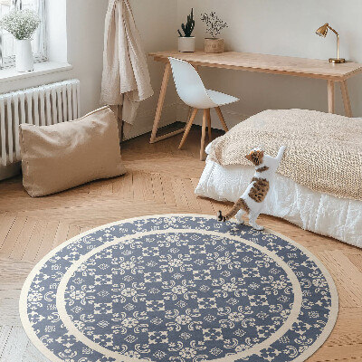 Vinyl floor rug Tiny ornaments in elegant style