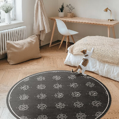 Pvc rug Linear flowers regular pattern