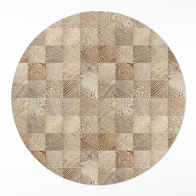 Pvc carpet Wooden squares mosaic of year rings