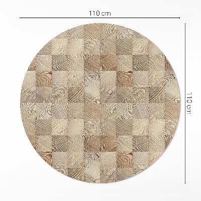 Pvc carpet Wooden squares mosaic of year rings