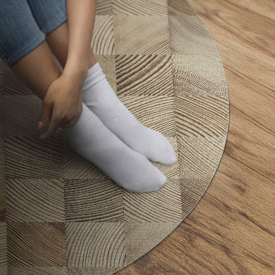 Pvc carpet Wooden squares mosaic of year rings